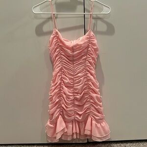 Lucy In The Sky- Remi Ruched Bodycon Dress Pink
